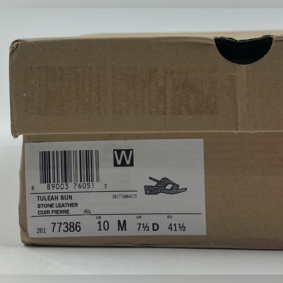 Clarks Tuleah Sun Stone Gray Leather Womens Wedge Sandals Slingback 26177386 - Picture 12 of 12